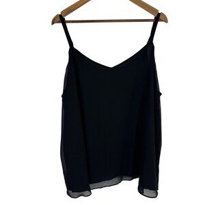Torrid Sophie Black Chiffon Layered Camisole Top With Adjustable Straps Size 4X